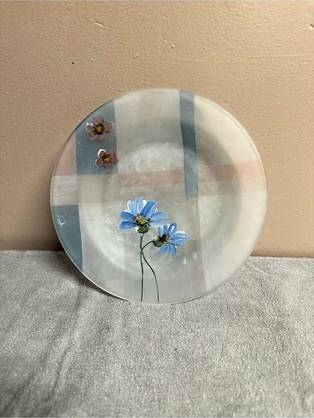 Blue & White Floral Ceramic Plate